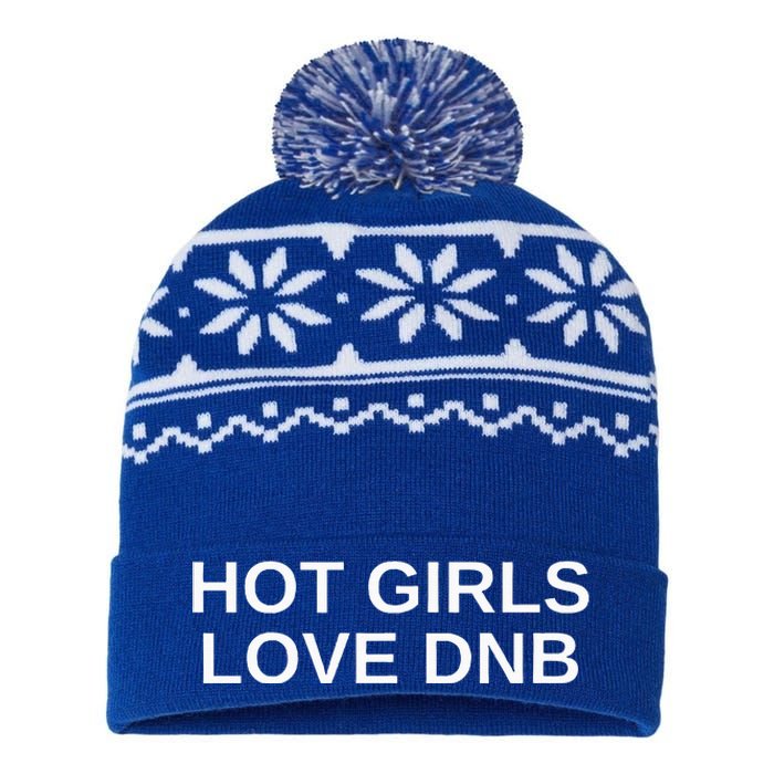 Hot Girl Love Dnb Rave Techno Dj Drum And Bass USA-Made Snowflake Beanie