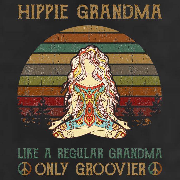 Hippie Grandma Like A Regular Grandma Vintage Golf Towel