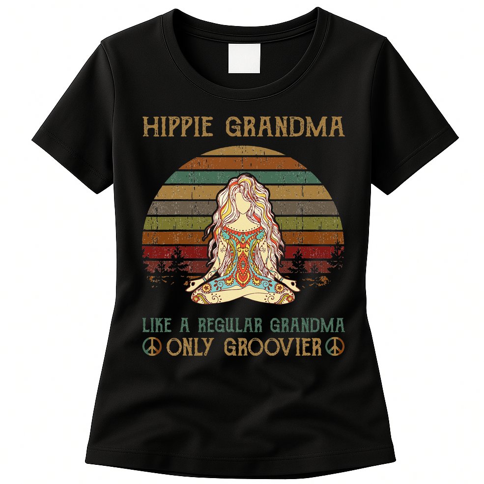 Hippie Grandma Like A Regular Grandma Vintage Womens T-Shirt