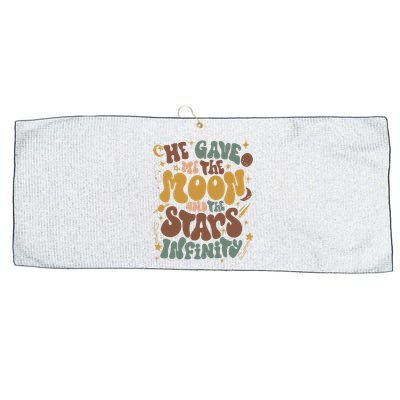 He Gave Me The Moon And The Stars Infinity Belly And Conrad Infinity Large Microfiber Waffle Golf Towel