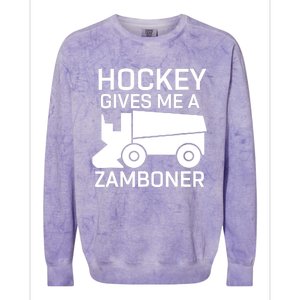 Hockey Gives Me A Zamboner Funny Hockey Colorblast Crewneck Sweatshirt