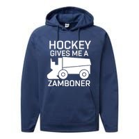 Hockey Gives Me A Zamboner Funny Hockey Performance Fleece Hoodie