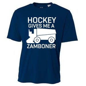 Hockey Gives Me A Zamboner Funny Hockey Cooling Performance Crew T-Shirt