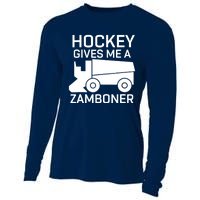 Hockey Gives Me A Zamboner Funny Hockey Cooling Performance Long Sleeve Crew