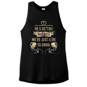 Hes Getting Married Funny Groomsmen Bachelor Party Ladies PosiCharge Tri-Blend Wicking Tank