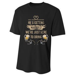 Hes Getting Married Funny Groomsmen Bachelor Party Performance Sprint T-Shirt