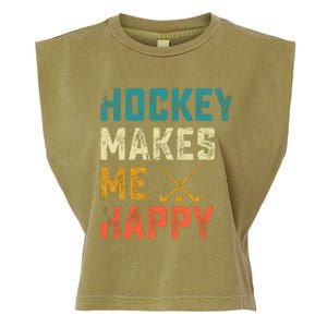 Hockey Gives Me A Zamboner Funny Hockey Garment-Dyed Women's Muscle Tee