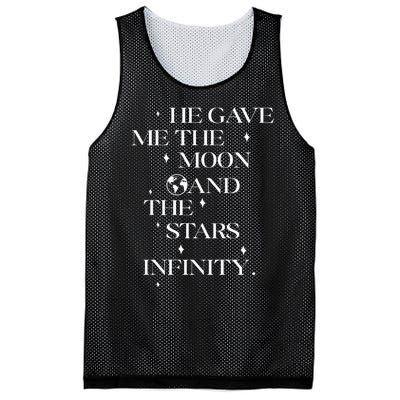 He Gave Me The Moon And The Stars Infinity Belly And Conrad Infinity Mesh Reversible Basketball Jersey Tank