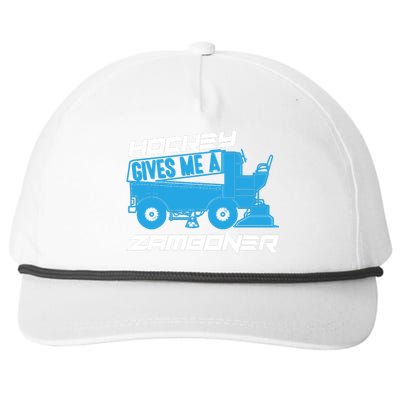 Hockey Gives Me A Zamboner Funny Hockey Fan Snapback Five-Panel Rope Hat