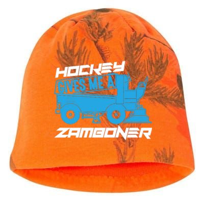 Hockey Gives Me A Zamboner Funny Hockey Fan Kati - Camo Knit Beanie