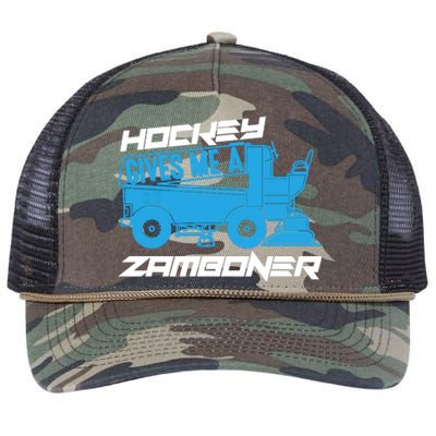 Hockey Gives Me A Zamboner Funny Hockey Fan Retro Rope Trucker Hat Cap