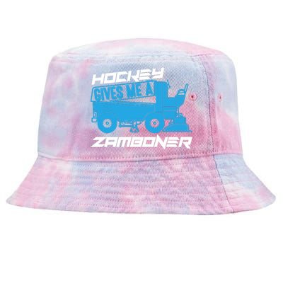 Hockey Gives Me A Zamboner Funny Hockey Fan Tie-Dyed Bucket Hat