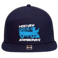 Hockey Gives Me A Zamboner Funny Hockey Fan 7 Panel Mesh Trucker Snapback Hat