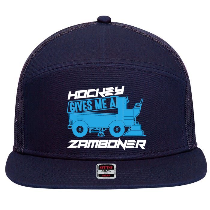 Hockey Gives Me A Zamboner Funny Hockey Fan 7 Panel Mesh Trucker Snapback Hat