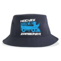 Hockey Gives Me A Zamboner Funny Hockey Fan Sustainable Bucket Hat