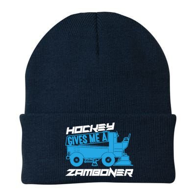 Hockey Gives Me A Zamboner Funny Hockey Fan Knit Cap Winter Beanie