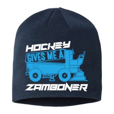 Hockey Gives Me A Zamboner Funny Hockey Fan Sustainable Beanie