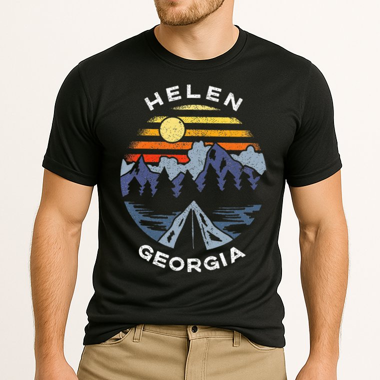 Helen Georgia Mountains Lake Ga Vacation Souvenir Cooling Performance Crew T-Shirt