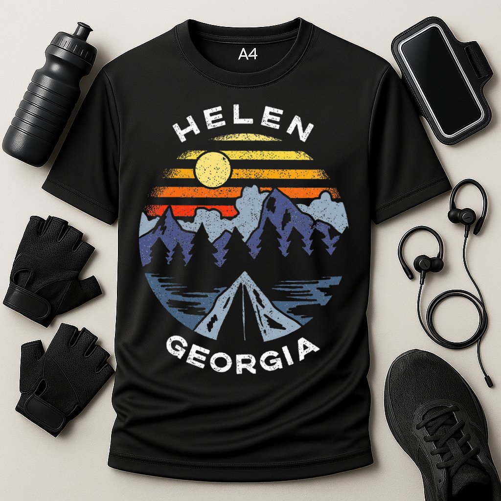 Helen Georgia Mountains Lake Ga Vacation Souvenir Cooling Performance Crew T-Shirt