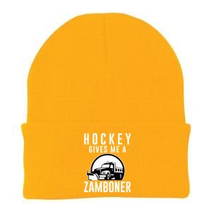 Hockey Gives Me A Zamboner Funny Hockey Player Fan Lover Hit Gift Knit Cap Winter Beanie