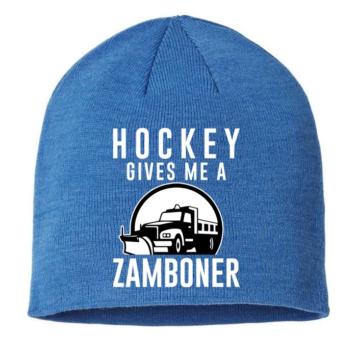 Hockey Gives Me A Zamboner Funny Hockey Player Fan Lover Hit Gift Sustainable Beanie