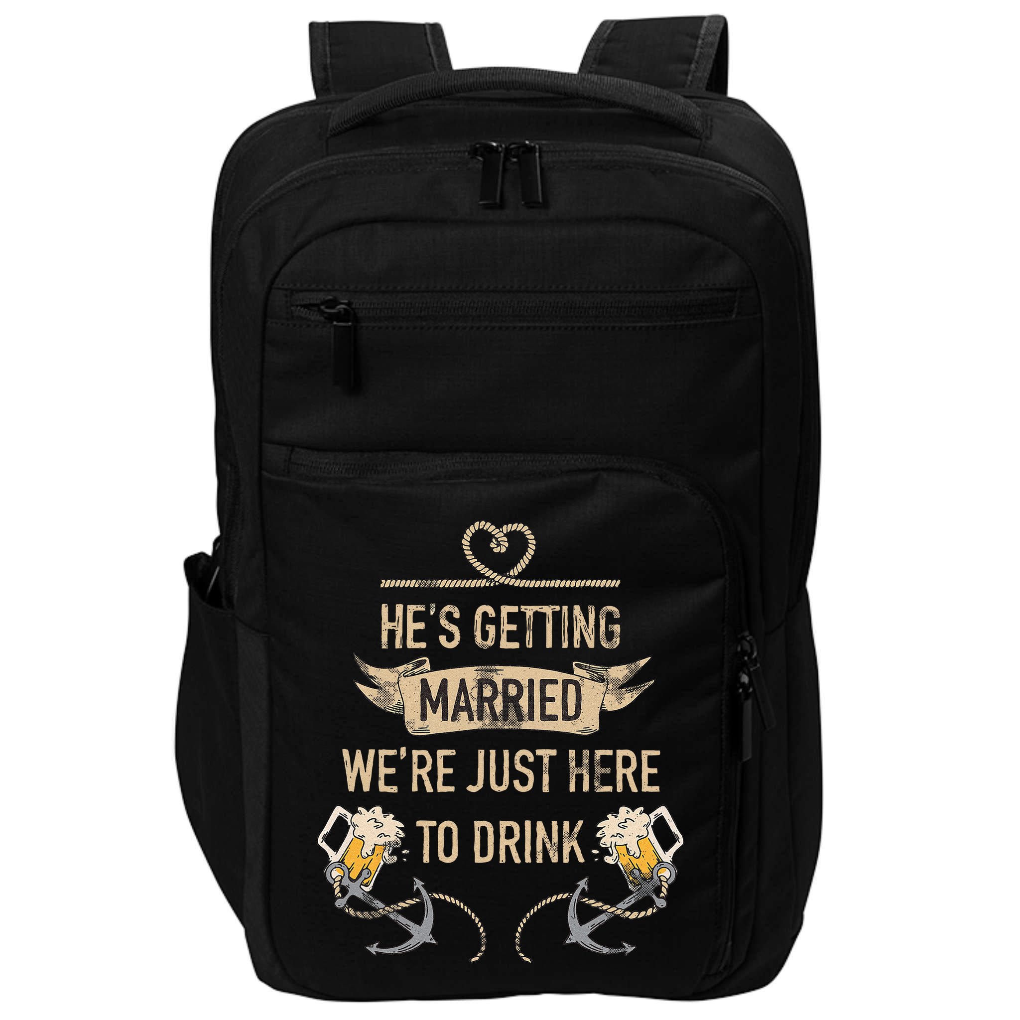Hes Getting Married Funny Groomsmen Bachelor Party Impact Tech Backpack