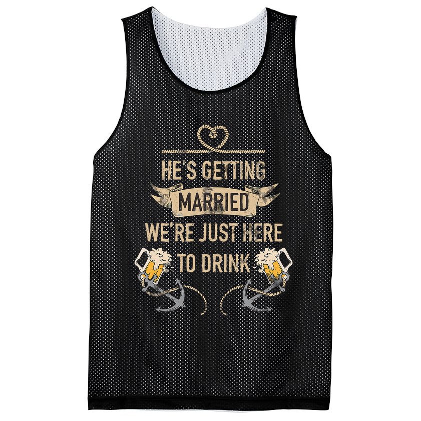 Hes Getting Married Funny Groomsmen Bachelor Party Mesh Reversible Basketball Jersey Tank