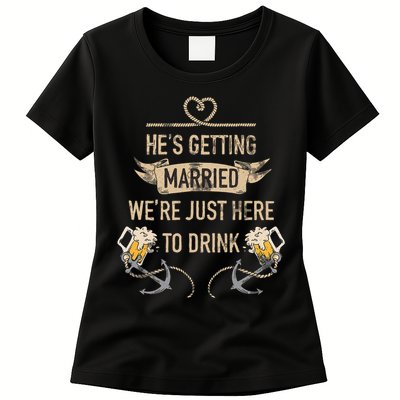 Hes Getting Married Funny Groomsmen Bachelor Party Womens T-Shirt