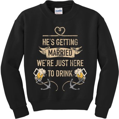 Hes Getting Married Funny Groomsmen Bachelor Party Kids Sweatshirt
