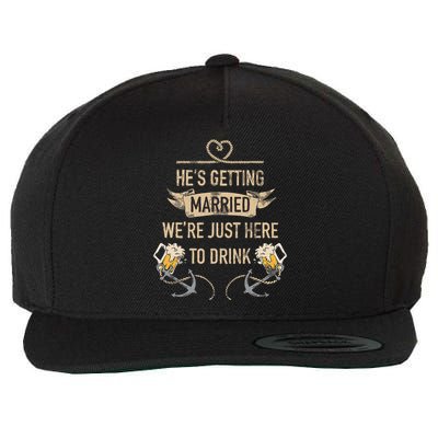 Hes Getting Married Funny Groomsmen Bachelor Party Wool Snapback Cap