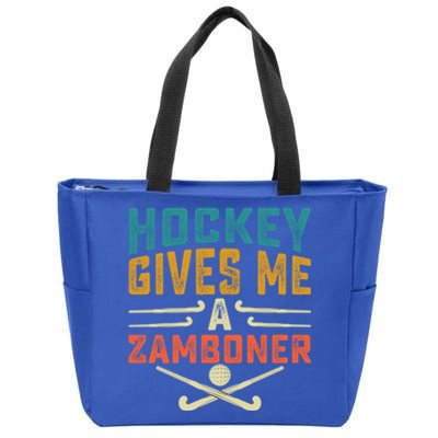 Hockey Gives Me A Zamboner Funny Hockey Gift Zip Tote Bag