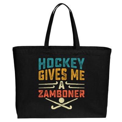 Hockey Gives Me A Zamboner Funny Hockey Gift Cotton Canvas Jumbo Tote