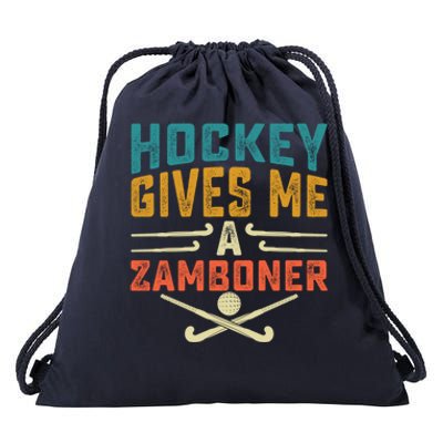 Hockey Gives Me A Zamboner Funny Hockey Gift Drawstring Bag