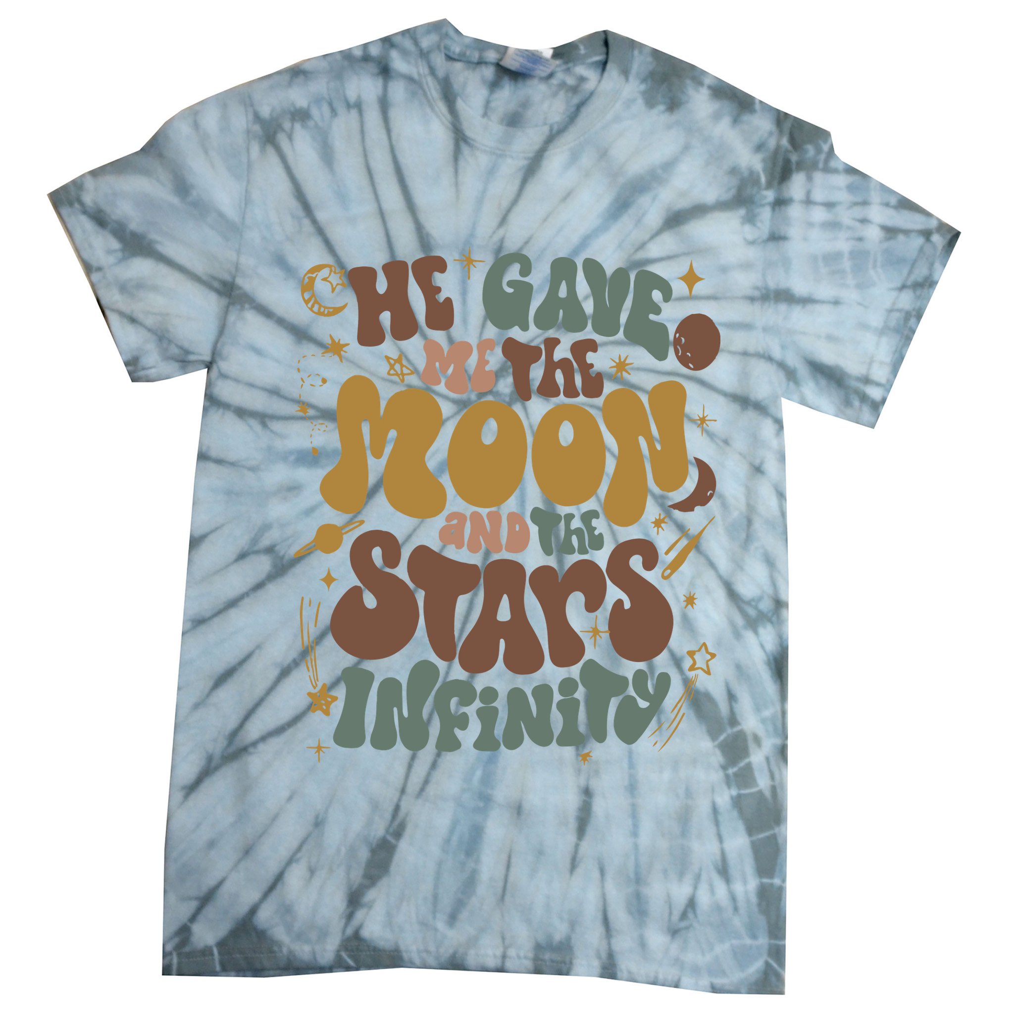 He Gave Me The Moon And The Stars Infinity Belly And Conrad Infinity Tie-Dye T-Shirt