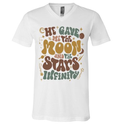 He Gave Me The Moon And The Stars Infinity Belly And Conrad Infinity V-Neck T-Shirt