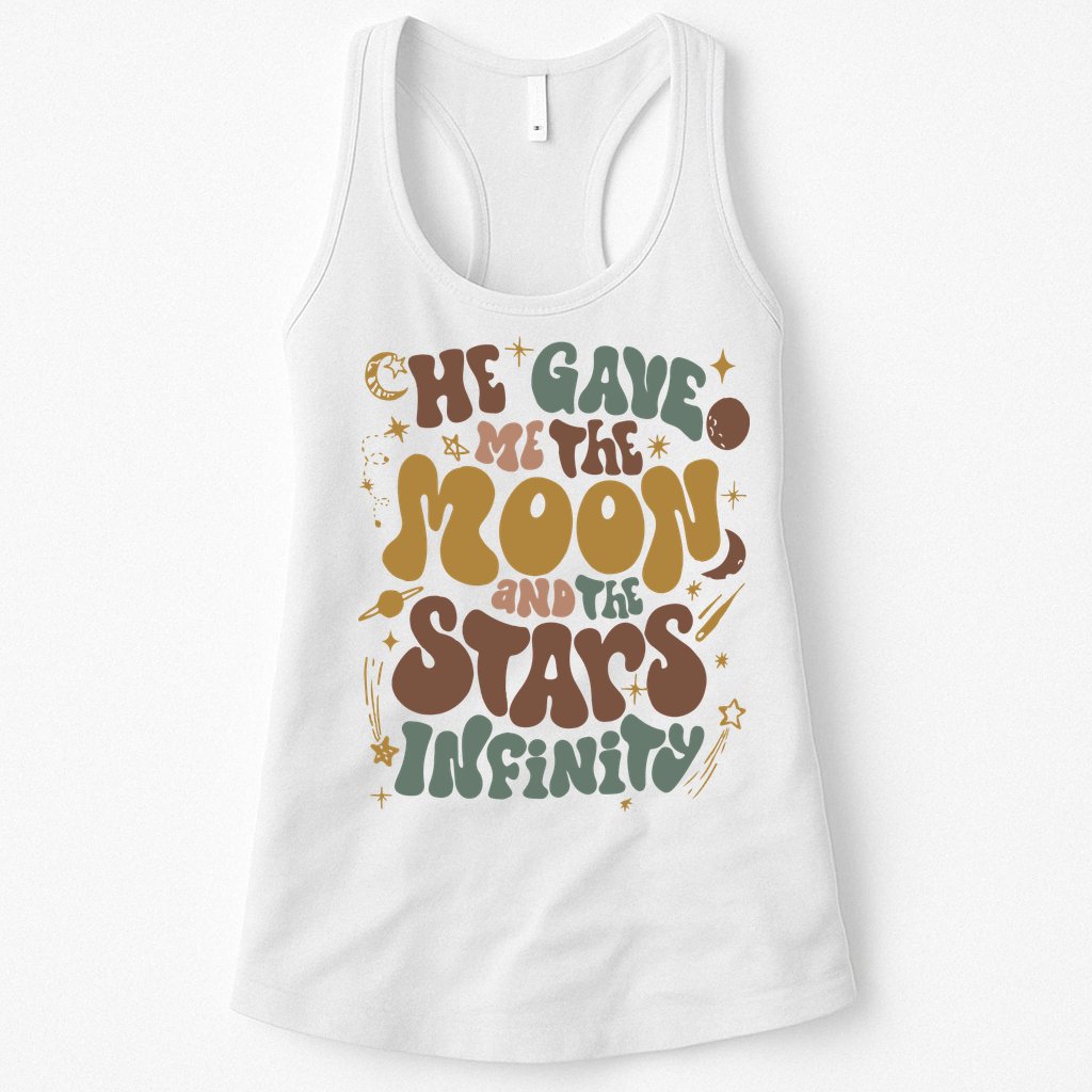 He Gave Me The Moon And The Stars Infinity Belly And Conrad Infinity Womens Tank Top