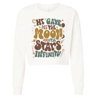He Gave Me The Moon And The Stars Infinity Belly And Conrad Infinity Cropped Pullover Crew