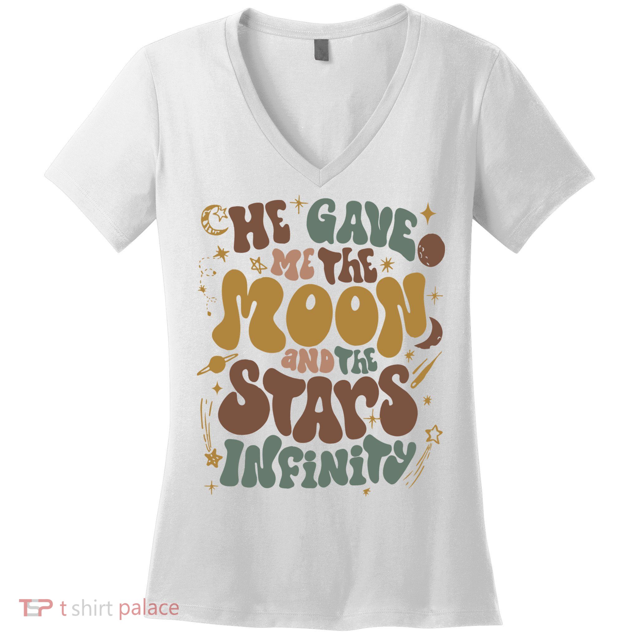 He Gave Me The Moon And The Stars Infinity Belly And Conrad Infinity Women's V-Neck T-Shirt
