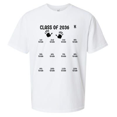 Handprint Graduation Men Women Class Of 2036 Grow With Me Sueded Cloud Jersey T-Shirt