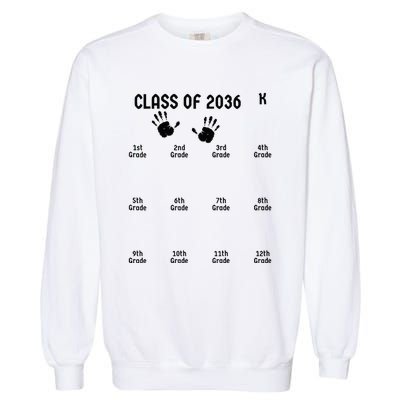 Handprint Graduation Men Women Class Of 2036 Grow With Me Garment-Dyed Sweatshirt