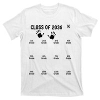 Handprint Graduation Men Women Class Of 2036 Grow With Me T-Shirt