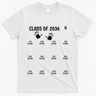 Handprint Graduation Men Women Class Of 2036 Grow With Me T-Shirt