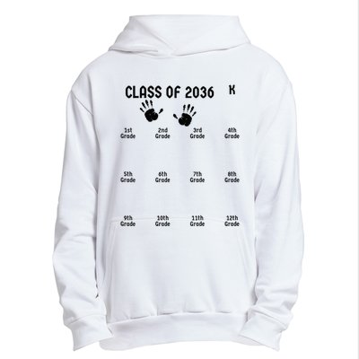 Handprint Graduation Men Women Class Of 2036 Grow With Me Urban Pullover Hoodie