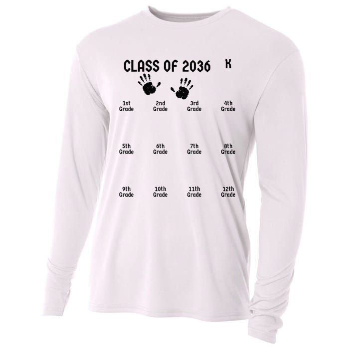 Handprint Graduation Men Women Class Of 2036 Grow With Me Cooling Performance Long Sleeve Crew