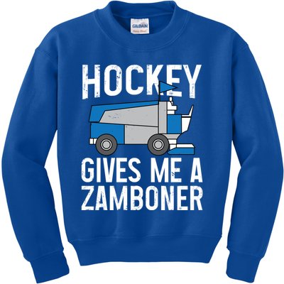 Hockey Gives Me A Zamboner Funny Hockey Sports Fan Gift Kids Sweatshirt