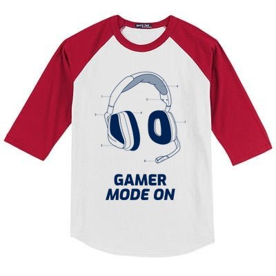 Hilarious Gamer Mode On Gaming Vr Video Games Funny Gift Kids Colorblock Raglan Jersey