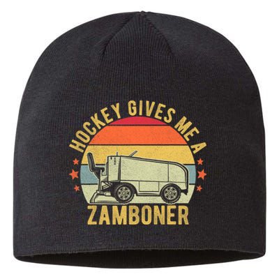 Hockey Gives Me A Zamboner Funny Hockey Fan Sustainable Beanie