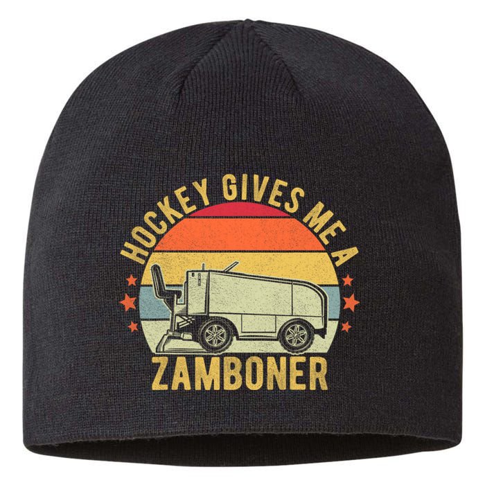 Hockey Gives Me A Zamboner Funny Hockey Fan Sustainable Beanie