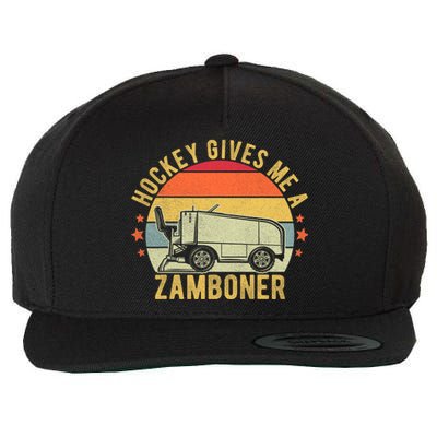 Hockey Gives Me A Zamboner Funny Hockey Fan Wool Snapback Cap