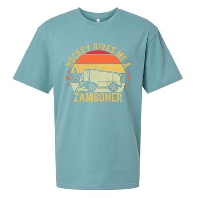 Hockey Gives Me A Zamboner Funny Hockey Fan Sueded Cloud Jersey T-Shirt